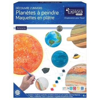 EXPLORA - Planètes En Plâtre À Peindre - Astronomie - 544230 - 9 Pièces - Système Solaire - Peinture - Jeu Pour Enfant - DIY - Loisir Créatif - Espace - Univers - Scientifique - À Partir de 4 ans 3