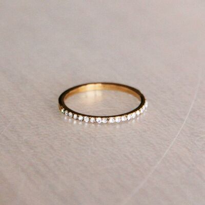 Steel minimalist ring mini zirconias – gold color