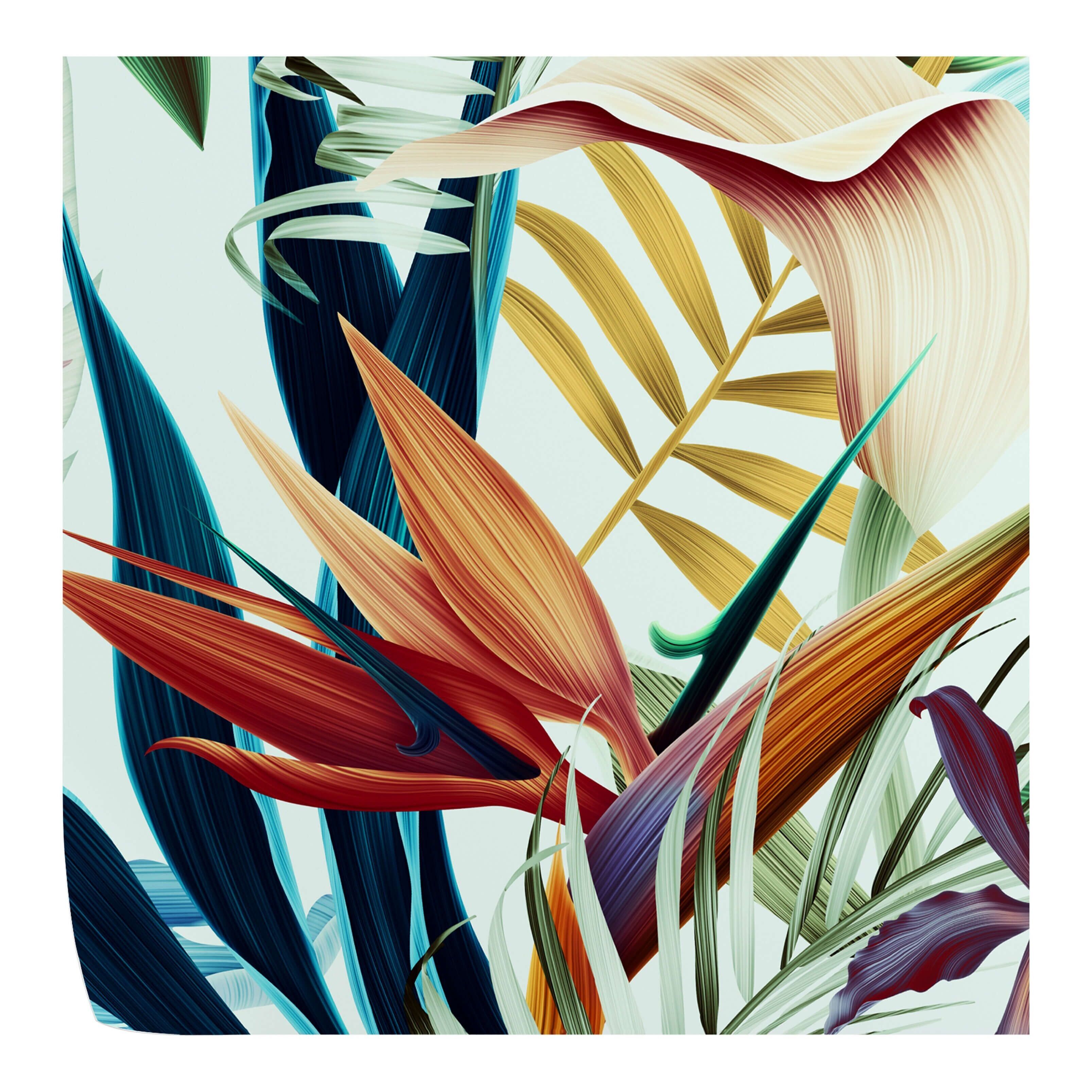 Papel pintado tropical azul