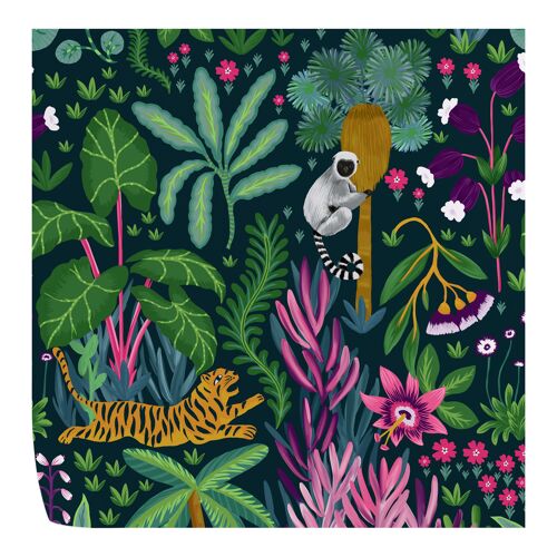 Jungle Monkey and Tiger Wallpaper