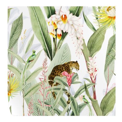 Papier peint jungle tropicale chic vert et blanc