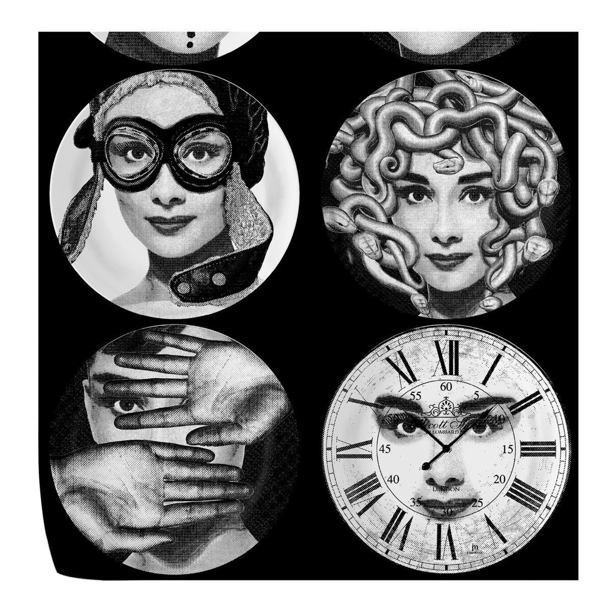 Dekorative Teller-Tapete in Schwarz