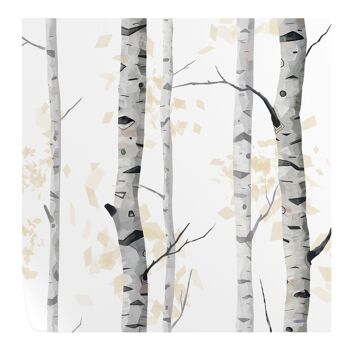 Papier peint Forêt de bouleaux noir et blanc 1