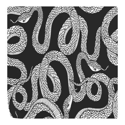 Papel pintado de serpientes en blanco y negro