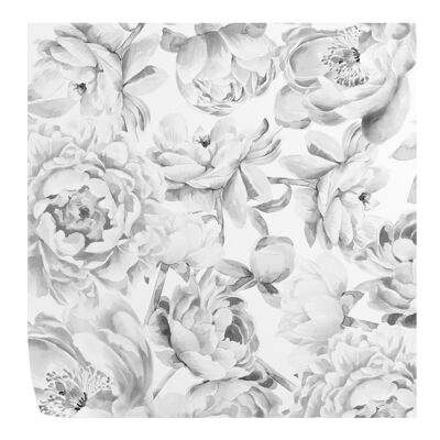 Papier peint pivoine noir et blanc