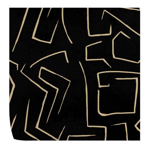 Abstract Black and Gold Graffiti Wallpaper with Stripes