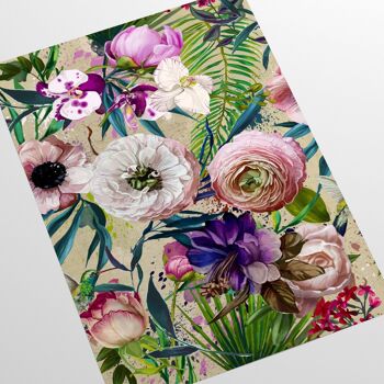 Papier peint floral avec des fleurs roses 4