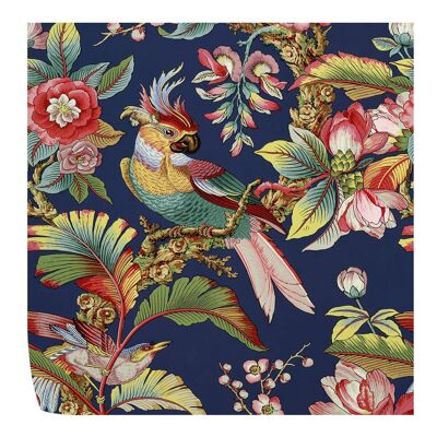 Papier peint chinois en bleu avec des oiseaux