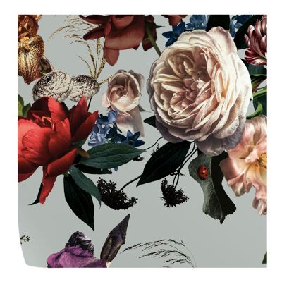 Papier peint hollandais floral gris