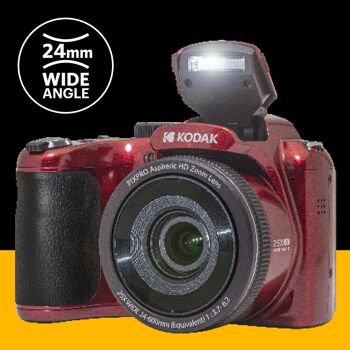 KODAK Pixpro Astro Zoom AZ255 - Appareil Photo Bridge Numérique 16 Mpixels, Zoom Optique 25X, Video HD 1080p, Grand Angle 24 mm, Stabilisateur Optique de l'image, Ecran LCD 3, Pile AA - Rouge - Rouge 4