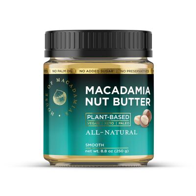 Burro di noci di macadamia House of Macadamias, completamente naturale, 8 x 250 g