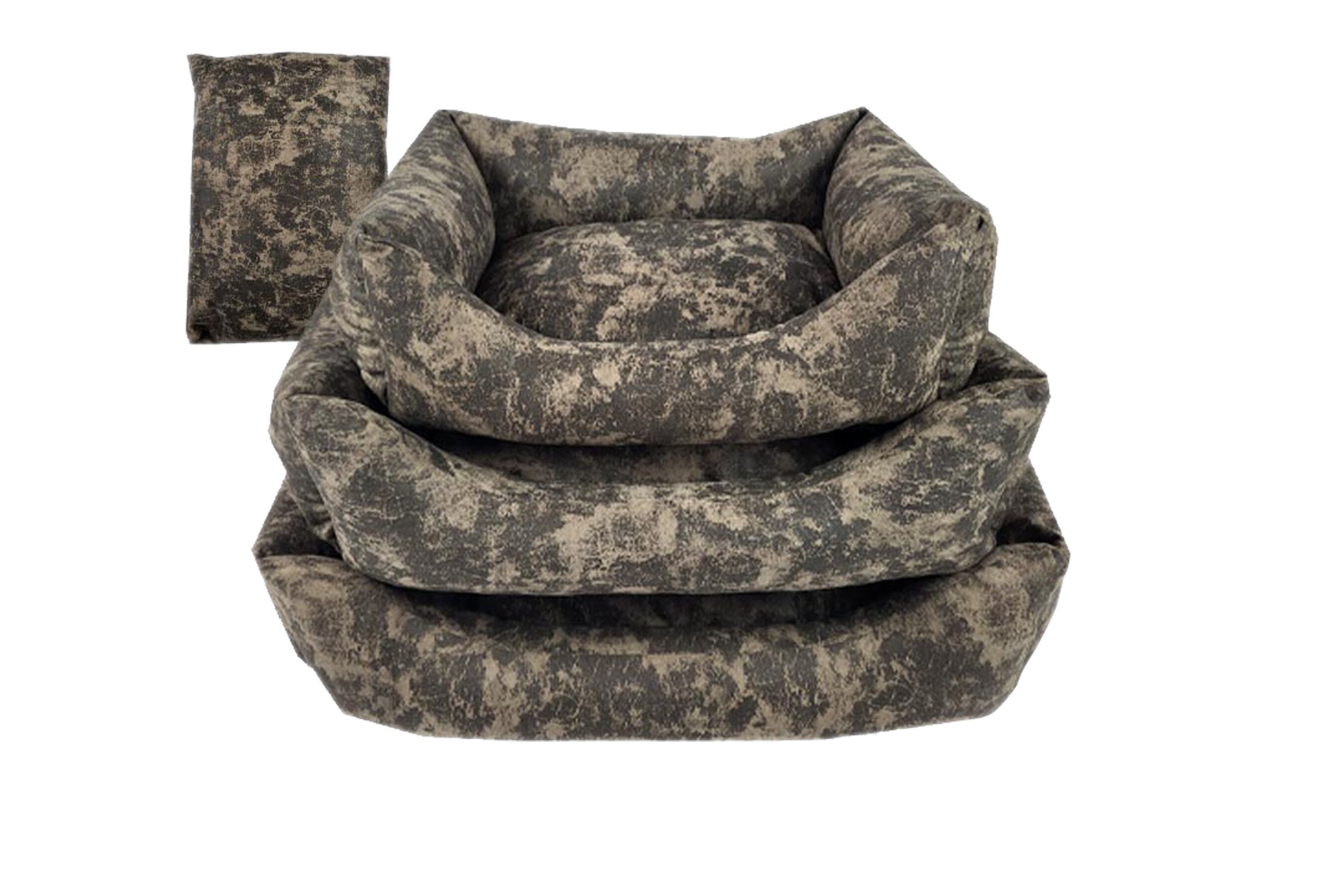 3 pezzi Cama De Perro De Gamuza Con Estampado Desgastado
