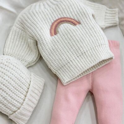 A Pack of Four Sizes Organic Cotton Cute Design Chunky Knit Stylish Set 0-12M