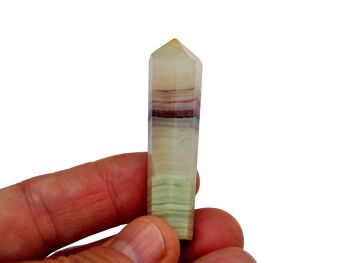 Pointe de cristal d'onyx à bandes roses (50 mm) 8