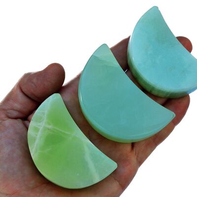 Green Pistachio Calcite Moon (60mm)