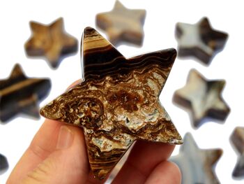 Cristal sculpté en étoile de calcite au chocolat (55 mm - 60 mm) 1