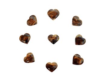 10 Pcs Lot de cristaux de coeur de calcite au chocolat (30mm - 35mm) 8