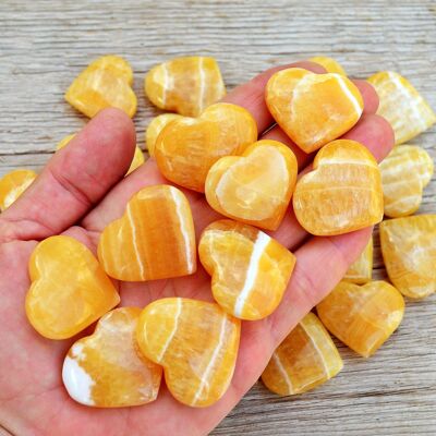 Orange Calcite Crystal Heart (30mm - 35mm)