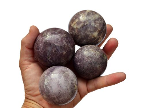 Lepidolite Crystal Sphere (4-8 Pcs) 1 Kg