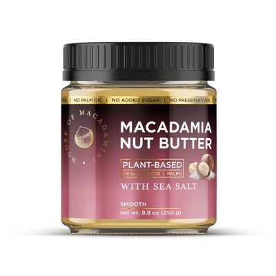 House of Macadamias Nut Butter, with Sea Salt, 8 x 250g