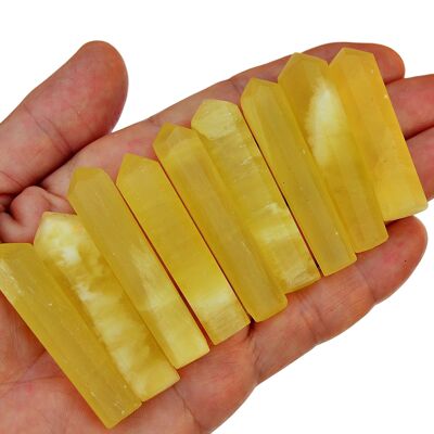 Punta di cristallo di calcite limone (50 mm - 60 mm)