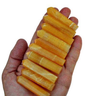 Pointes de cristal de calcite orange (50 mm)