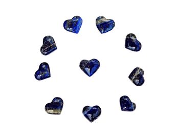 Lot de 10 pièces de cristal de cœur Lapis Lazuli (25 mm - 35 mm) 2