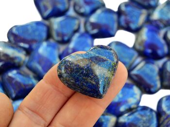 Lot de 10 pièces de cristal de cœur Lapis Lazuli (25 mm - 35 mm) 3