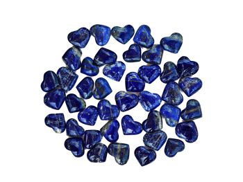 Lot de 10 pièces de cristal de cœur Lapis Lazuli (25 mm - 35 mm) 4