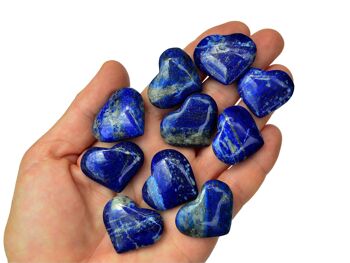 Lot de 10 pièces de cristal de cœur Lapis Lazuli (25 mm - 35 mm) 5