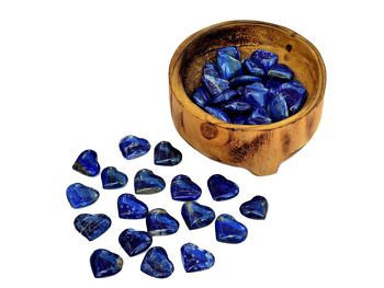 Lot de 10 pièces de cristal de cœur Lapis Lazuli (25 mm - 35 mm) 6