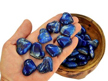 Lot de 10 pièces de cristal de cœur Lapis Lazuli (25 mm - 35 mm) 9