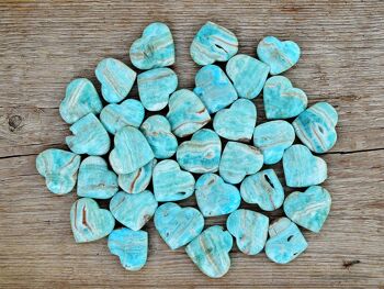 Lot de 10 cœurs en cristal d'aragonite bleue (30 mm – 35 mm) 4