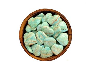 Lot de 10 cœurs en cristal d'aragonite bleue (30 mm – 35 mm) 7