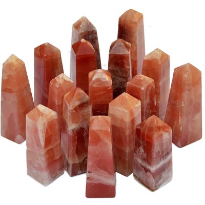 Obelisco Di Calcite Rosa (4-8 Pz) Lotto Da 1 Kg