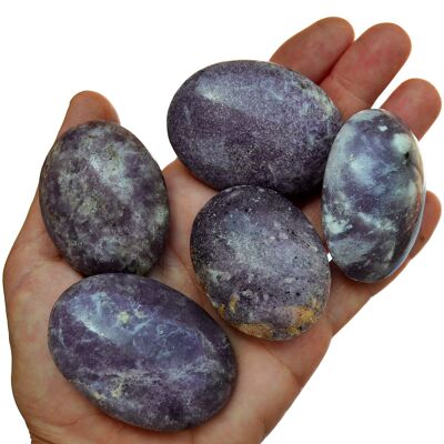 Natural Lepidolite Palm Stone (9-13 Pcs) 1 Kg Lot