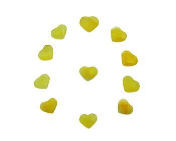 10 Pcs Lot de Coeur de Calcite Citron (25mm-30mm) 4