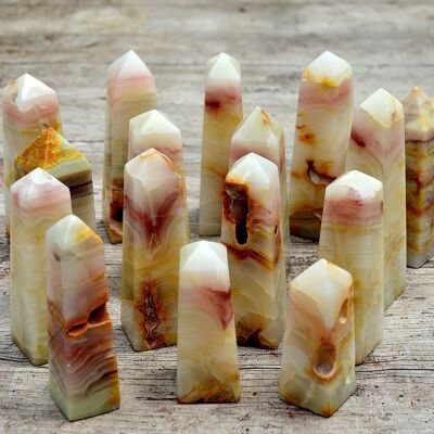 Pink Banded Onyx Obelisk (4-7 Pcs) 1 Kg Lot