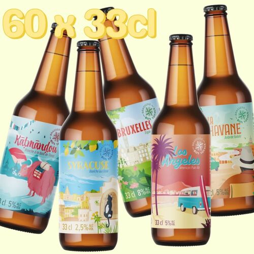 Pack Tour du monde / 60 Bières artisanales 33cl