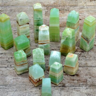 Pistachio Calcite Tower (4-8 Pcs) - Natural Green Calcite Crystals 1 Kg