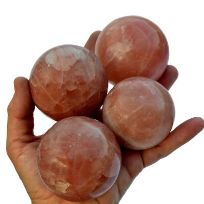 Cristal de esfera de calcita rosa (55 mm - 60 mm)