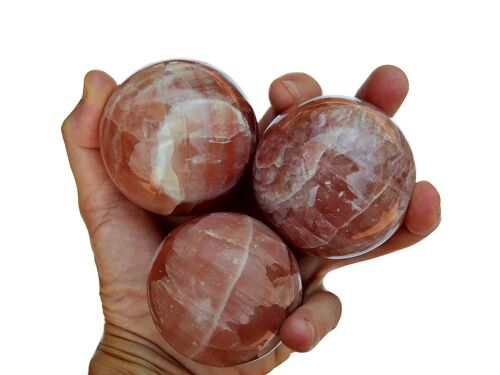 Rose Calcite Sphere (3-5 Pcs), 1 Kg Pink Calcite (55mm - 60mm)