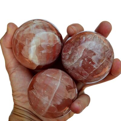 Sphère de calcite rose (3-5 pièces), 1 kg de calcite rose (55 mm - 60 mm)
