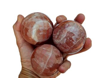 Sphère de calcite rose (3-5 pièces), 1 kg de calcite rose (55 mm - 60 mm) 1