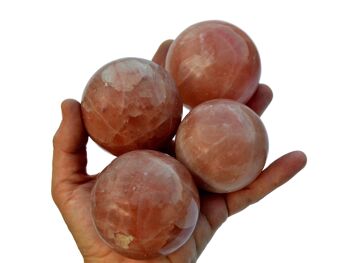 Sphère de calcite rose (3-5 pièces), 1 kg de calcite rose (55 mm - 60 mm) 3