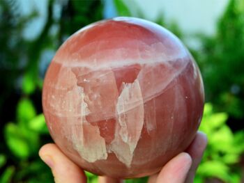 Cristal de sphère de calcite rose XL (65 mm - 95 mm) 8
