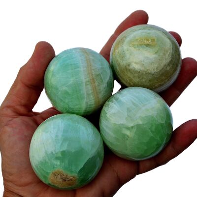 Pistachio Calcite Sphere Stones (3-4 Pcs) 1 Kg Lot
