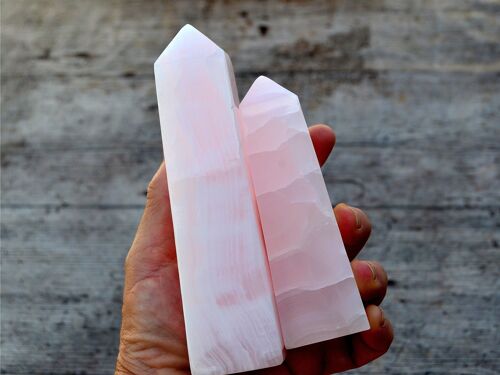Pink Mangano Calcite Obelisk Crystal (200g - 400g)