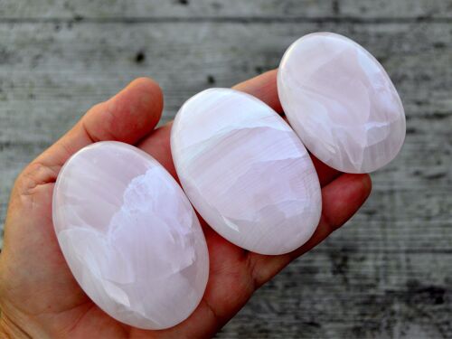 Pink Mangano Calcite Palm Stone (55mm - 90mm)