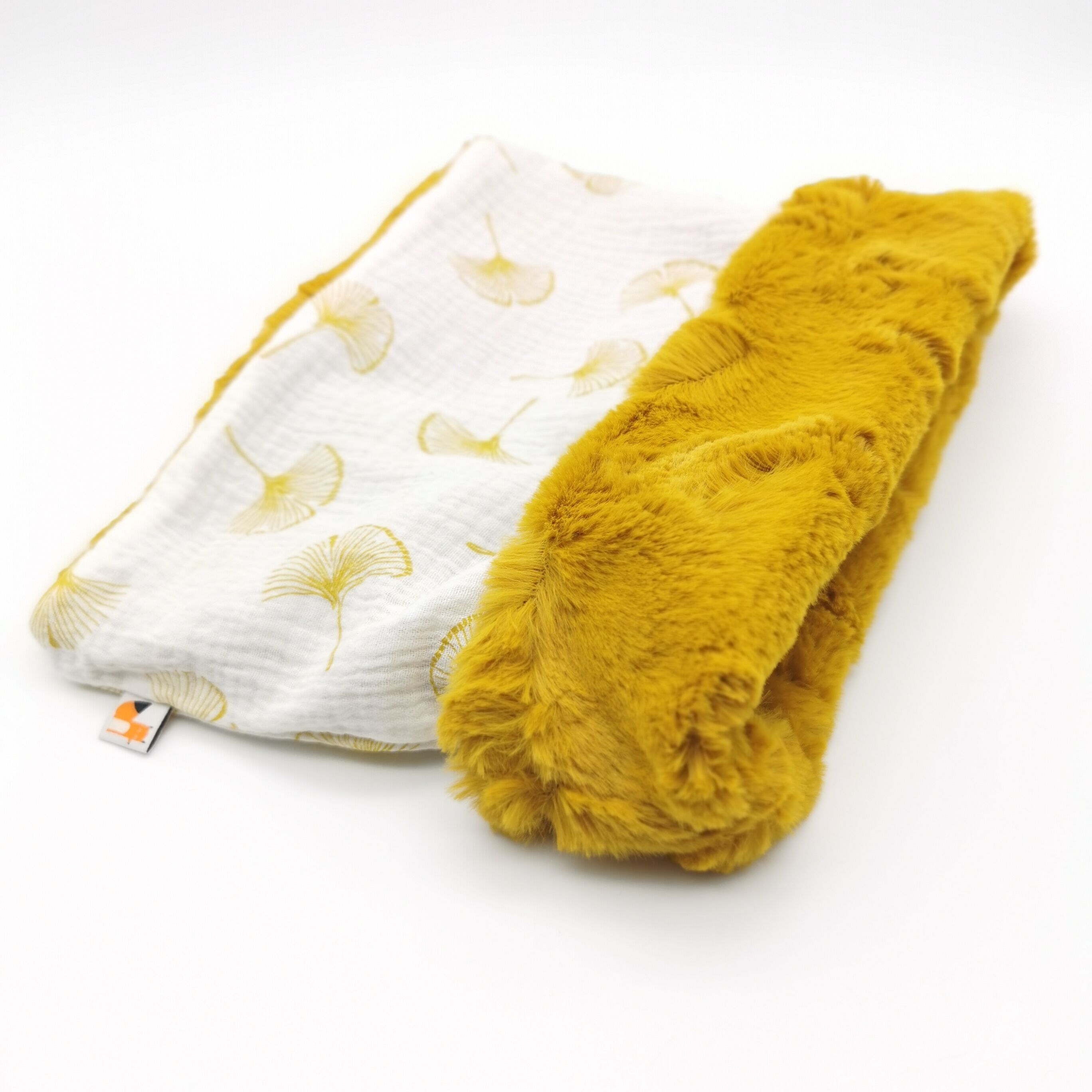 Kinder-Snood mit Gingko-Muster, 7–12 Jahre – weiß